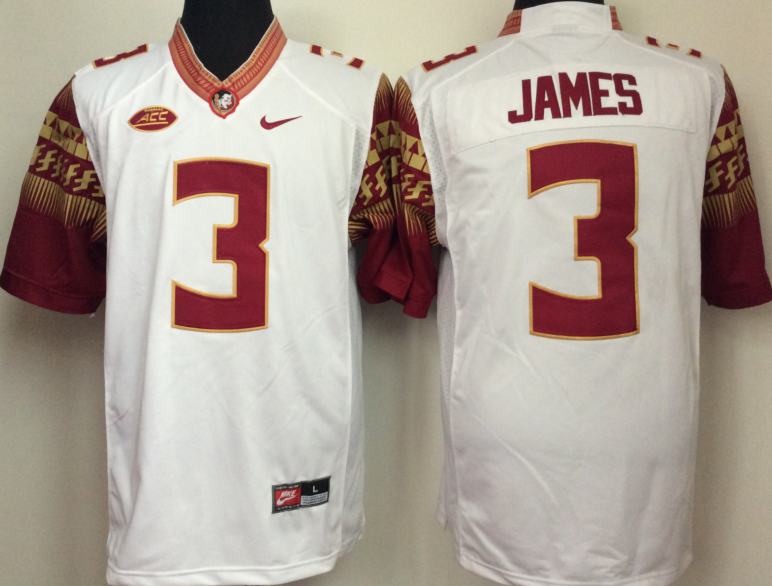 NCAA Men Florida State Seminoles White #3 james